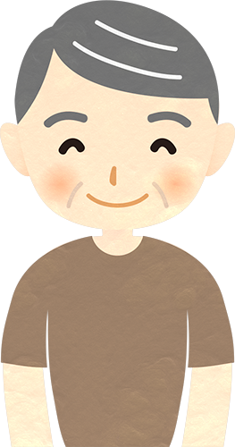 高齢男性の笑った顔のイラスト フォトスク 無料のフリー高画質写真