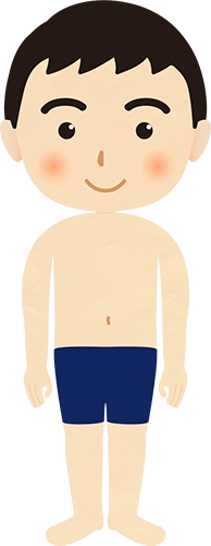 海水浴の水着姿の男の子のイラスト フォトスク 無料のフリー高画質写真素材画像