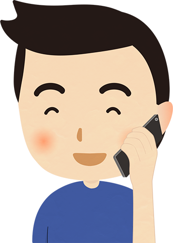 笑顔で携帯電話 スマートフォン で話す男性のイラスト フォトスク 無料のフリー高画質写真素材画像