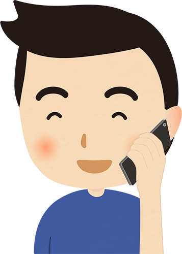 笑顔で携帯電話 スマートフォン で話す男性のイラスト フォトスク