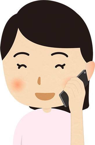 笑顔で携帯電話 スマートフォン で話す女性のイラスト フォトスク 無料のフリー高画質写真素材画像