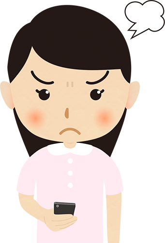 携帯電話 スマートフォン を操作して怒る女性のイラスト フォトスク 無料のフリー高画質写真素材画像