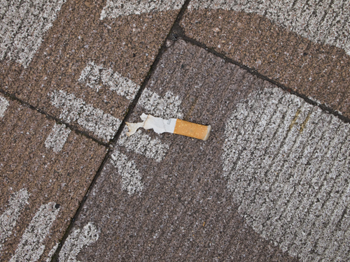 ポイ捨てタバコの高画質画像