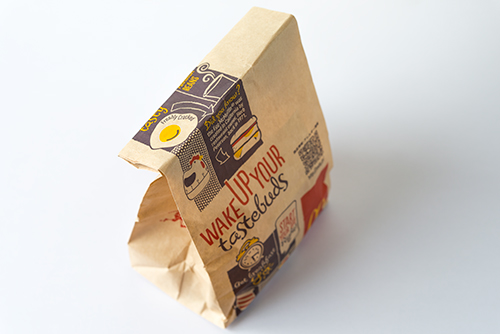 ハンバーガー店の紙袋の高画質画像
