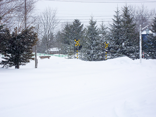 雪国の交差点の高画質画像