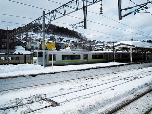 雪国の電車、小樽の高画質画像